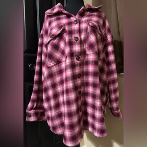 Time and tru 3XL pink shacket flannel